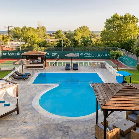 Villa Maxim With Private Pool & Tennis Court Halikounas